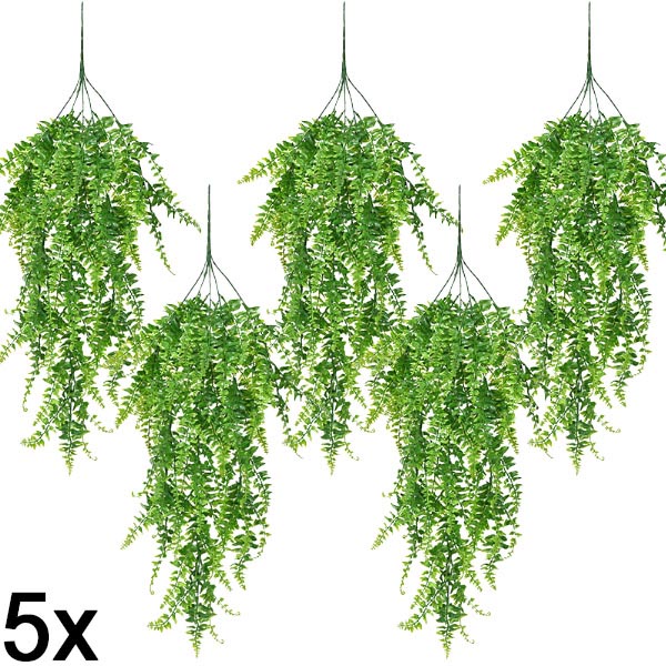 5x Изкуствен висящ папрат (80 см) | FERNY