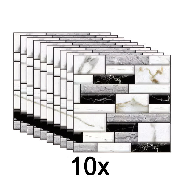 1x 3D стикери за стена с мраморен вид (10 бр.) | MARBLEBLOCKS
