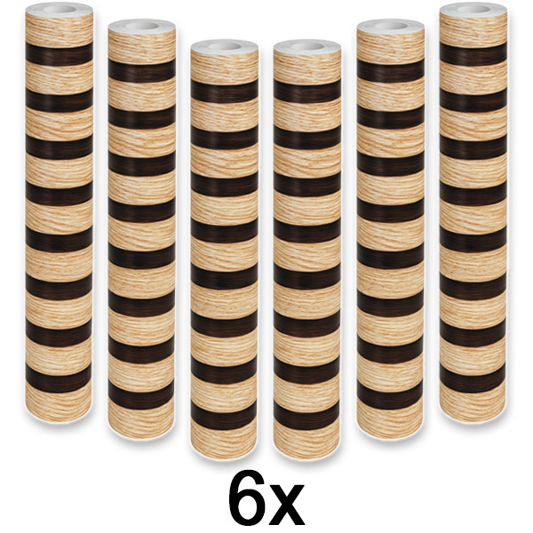 6x Елегантен стикер за стена с дървесен ефект | LINEWALL